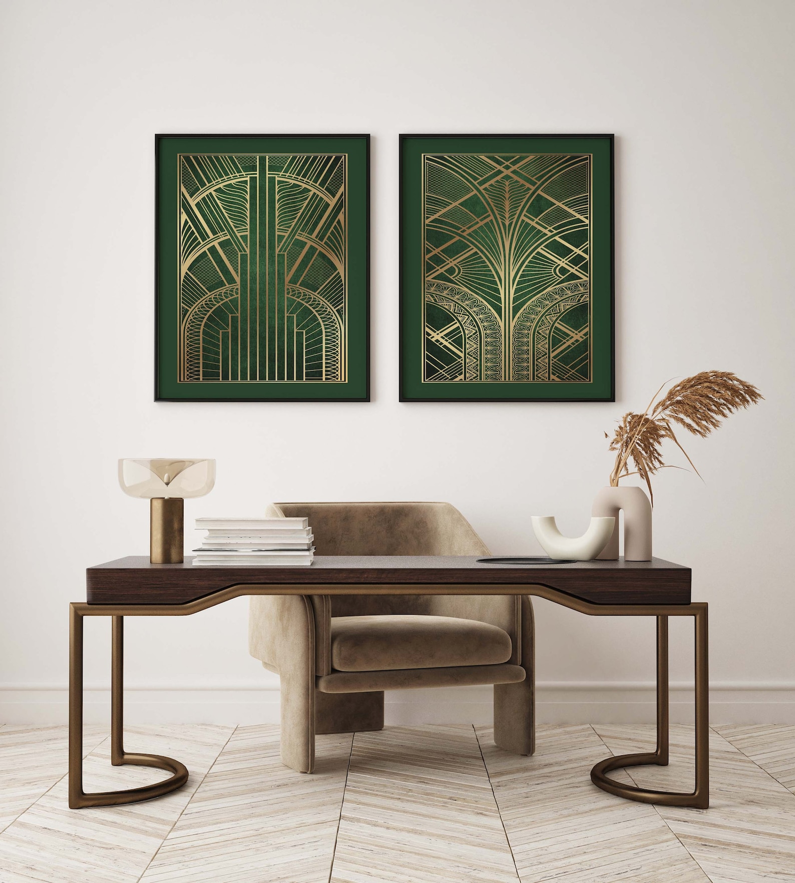 Art Deco Print Green Print Green Art Deco Wall Art Print Etsy UK