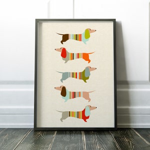 Mid Century Modern, Wall Art Print, Mid Century Print, Minimalist, Mid Century, Wall Art Prints, Dachshund, Wall Art, Sausage Dog, Prints image 5