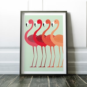 Wall Art Print, Flamingo Print, Flamingo Wall Art, Minimalist Print, Minimalist Art, Scandinavian Print, Wall Art, Flamingo Poster, Prints image 5