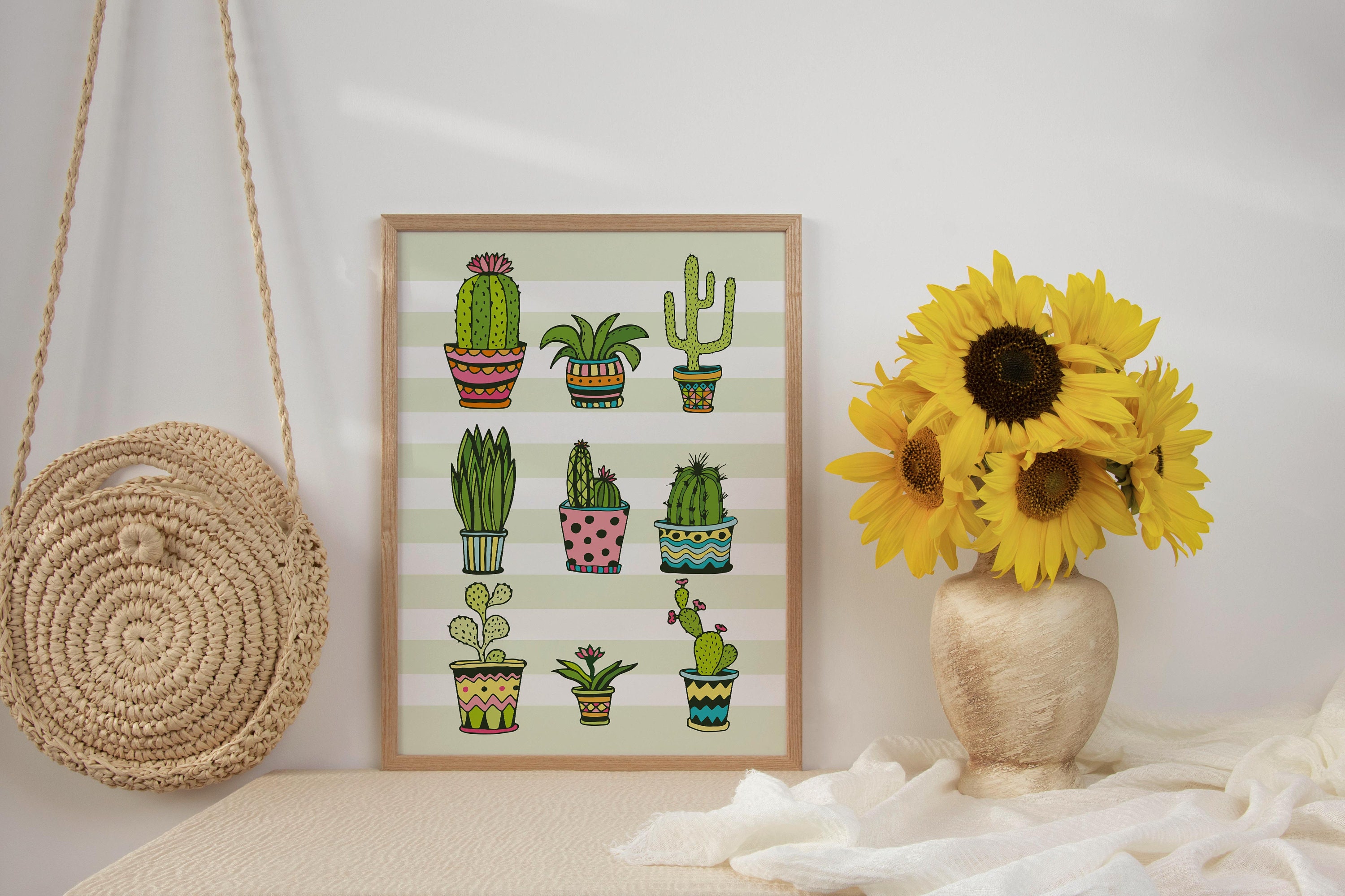 Cactus Print Wall Art Prints Minimalist Prints Nordic Etsy UK