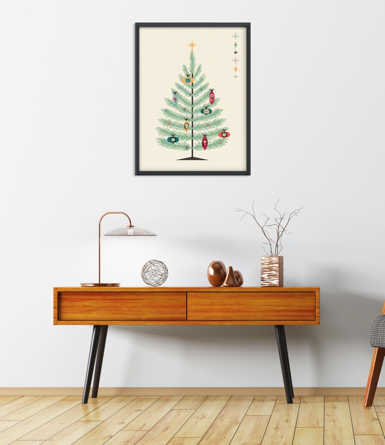 Mid Century Modern, Christmas Print, Mid Century Christmas, Christmas, Prints, Xmas Art Print, Mid Century Print, Wall Art Print, Art Prints image 5