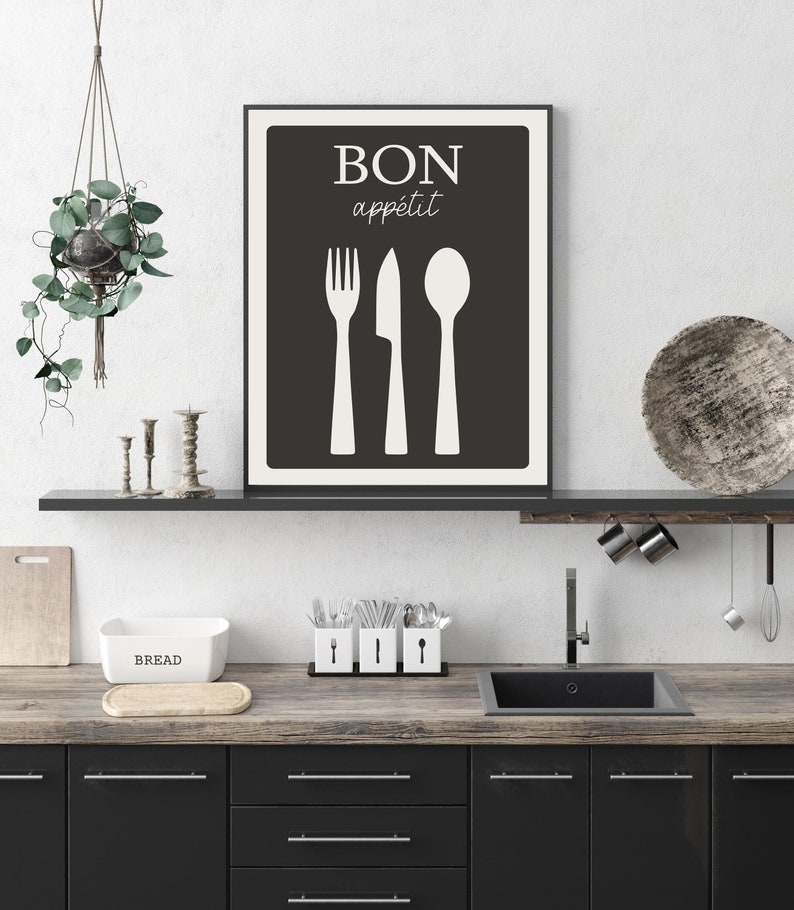set of 2 bon appetit prints, retro cooking prints,... Kitchen Wall Art, Bon Appetit, Prints, Kitchen Print, Wall Art, Kitchen ...