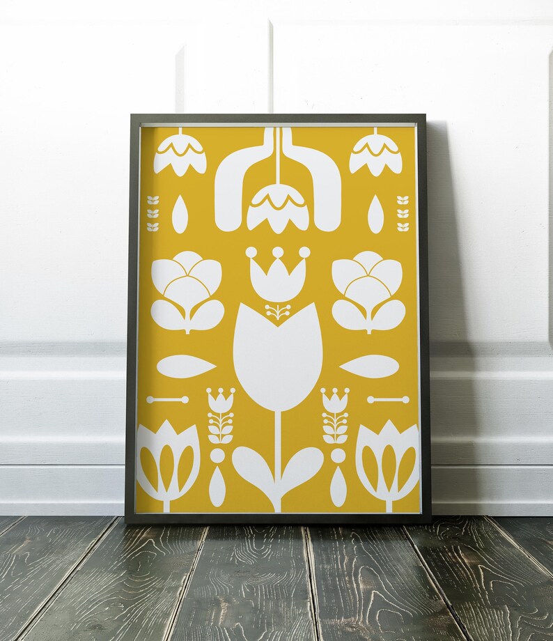 Yellow Wall Art Yellow Prints Art Print Flower Print Etsy