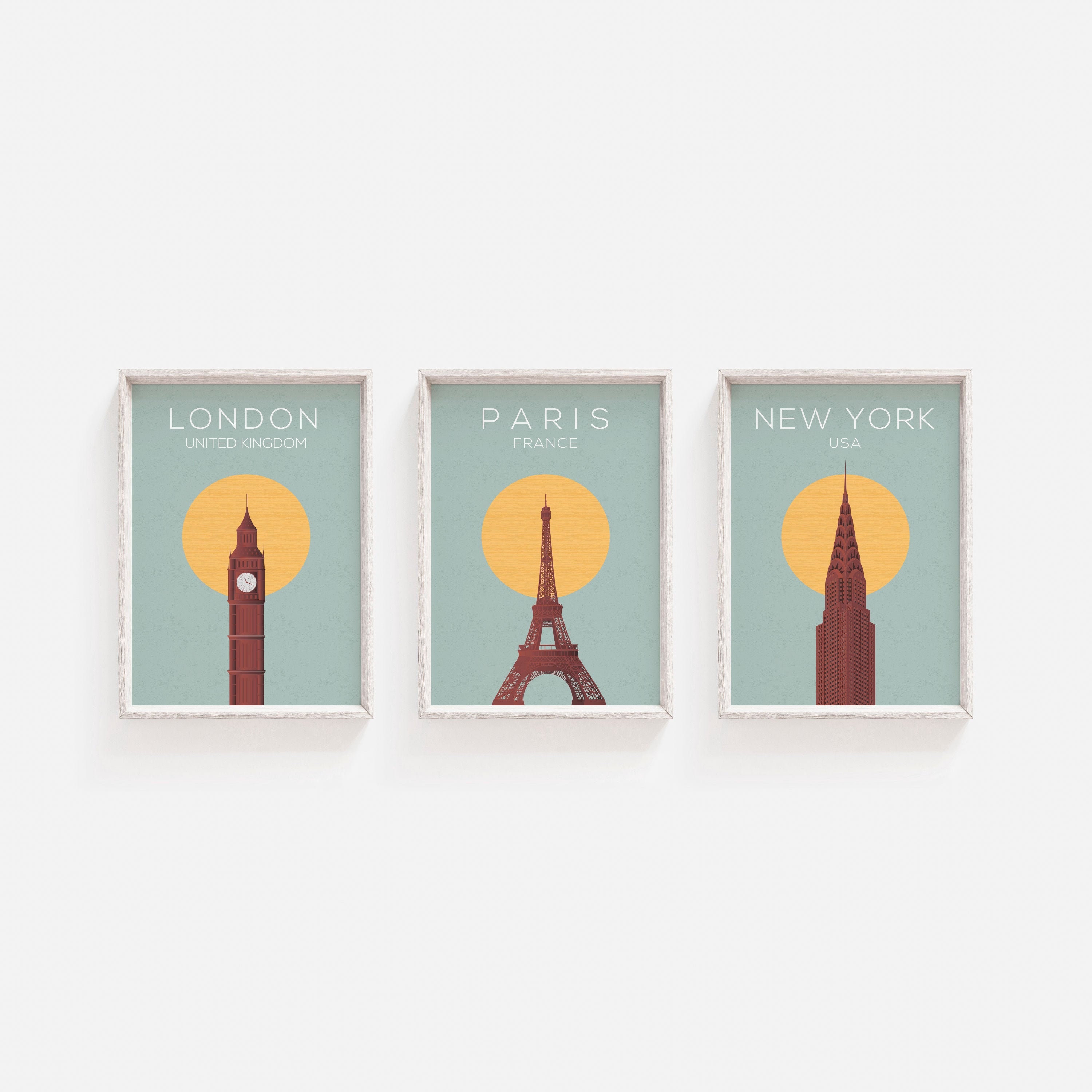 Travel Print Set Wall Art Set Travel Wall Art Set of Etsy UK