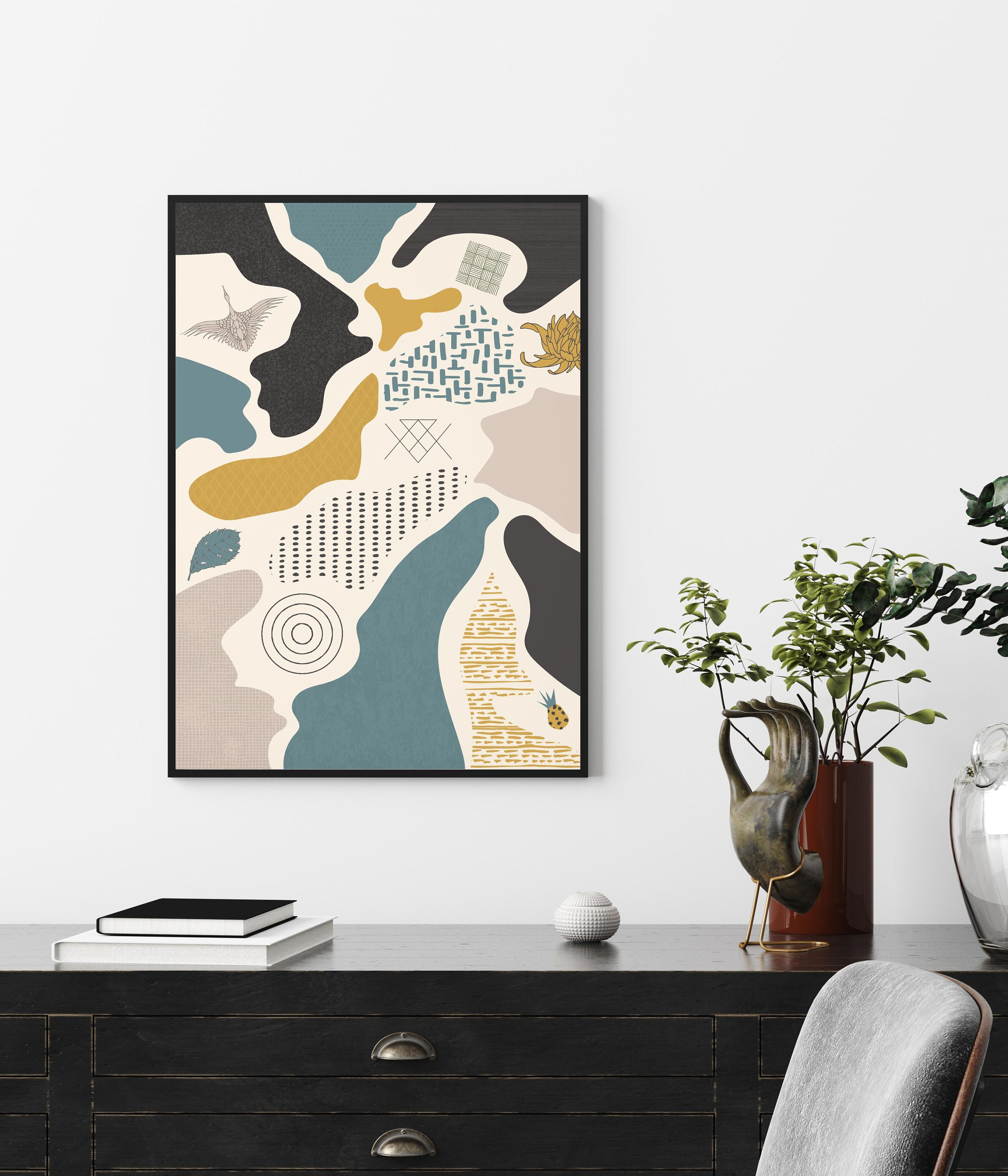 Wall Art Retro Wall Art Art Print Wall Art Print Abstract Etsy UK