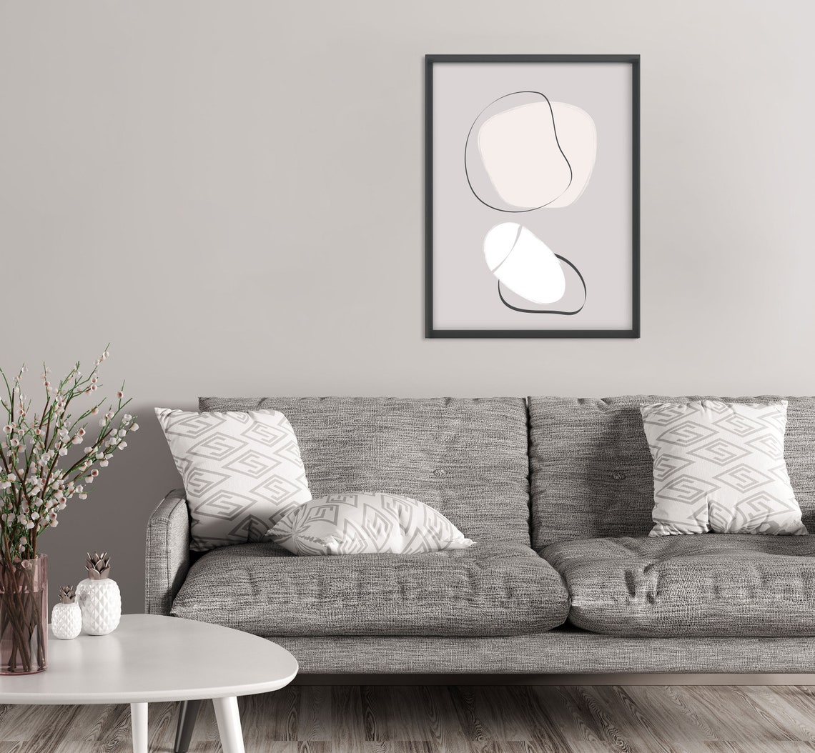 Wall Art Print Abstract Print Grey Wall Art Minimalist Etsy UK