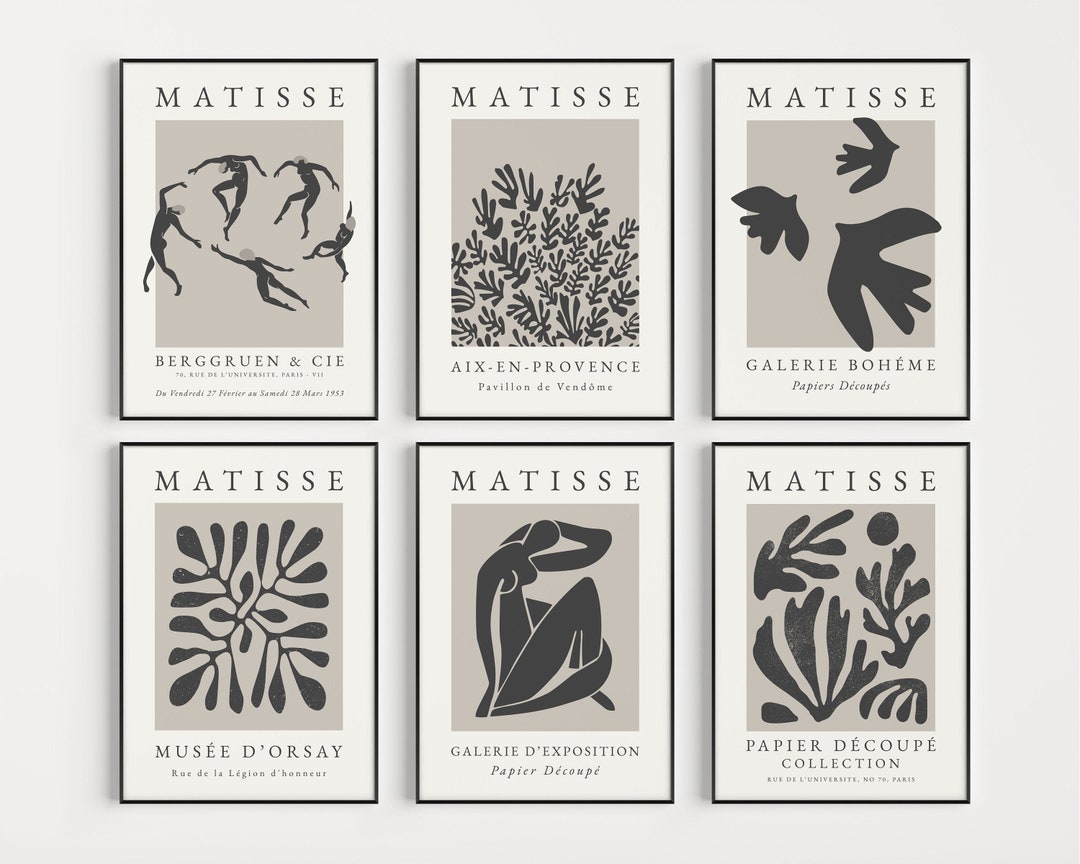 Set of Prints Matisse Prints Black and White Boho Wall Art - Etsy UK