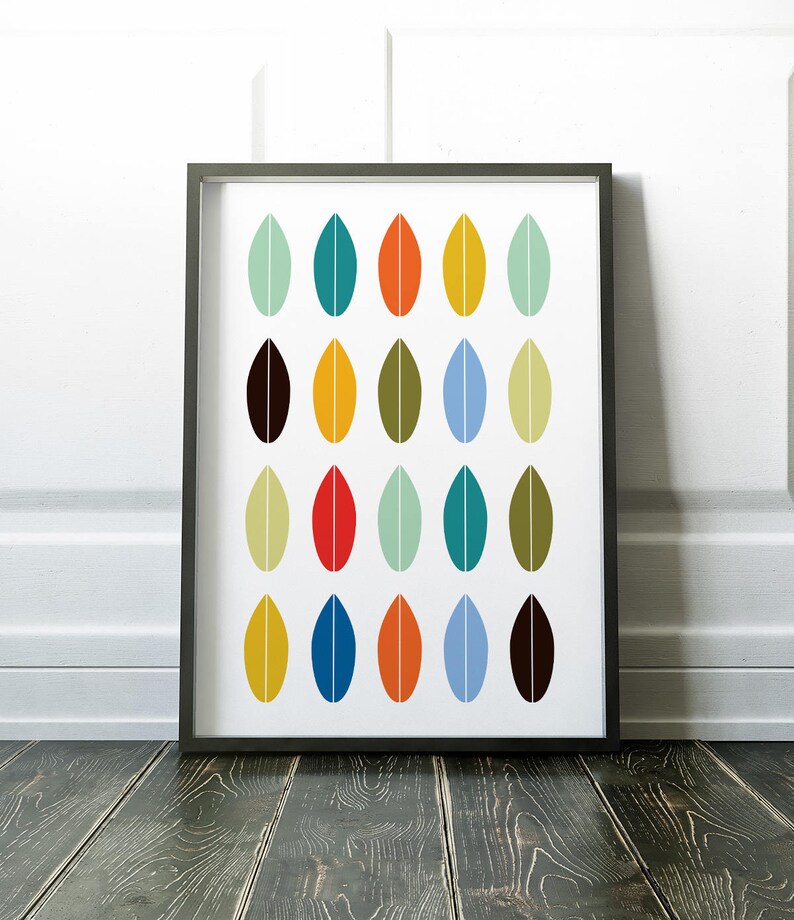 Mid Century Print Wall Art Modern Scandinavian Minimalist