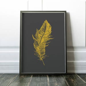 Wall Art Print, Feather Print, Feather Wall Art, Botanical Wall Art, Prints, Botanical Print, Wall Art Prints, Large Prints, Minimalist Art image 3