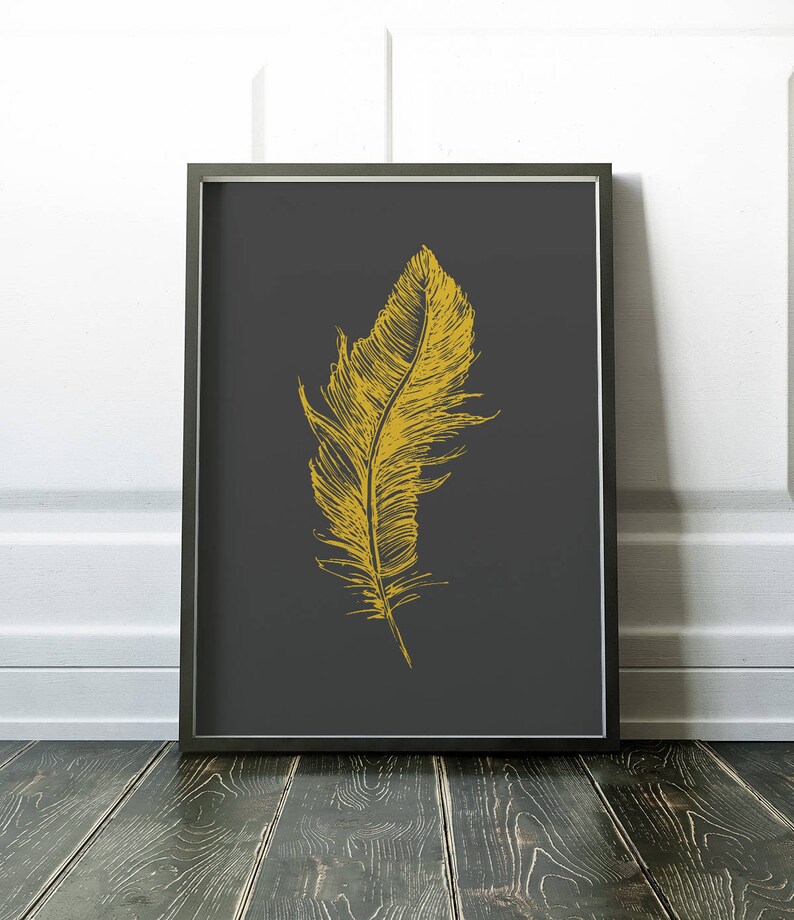 Wall Art Print, Feather Print, Feather Wall Art, Botanical Wall Art, Prints, Botanical Print, Wall Art Prints, Large Prints, Minimalist Art image 3