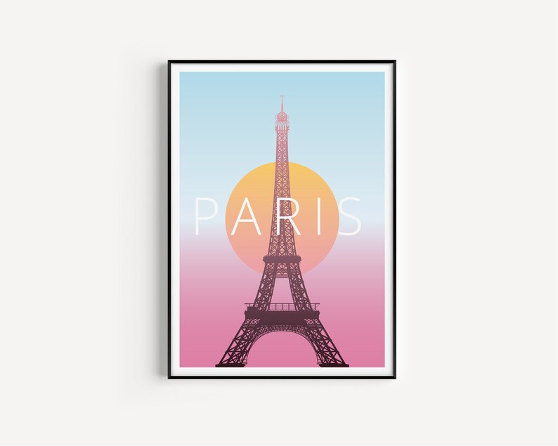 Paris Poster, Paris Wandkunst, Minimalistischer Reisedruck, Wandkunst Drucke, moderne Reise, Paris Druck, moderne Reisekunst, Eiffelturm Druck Bild 1