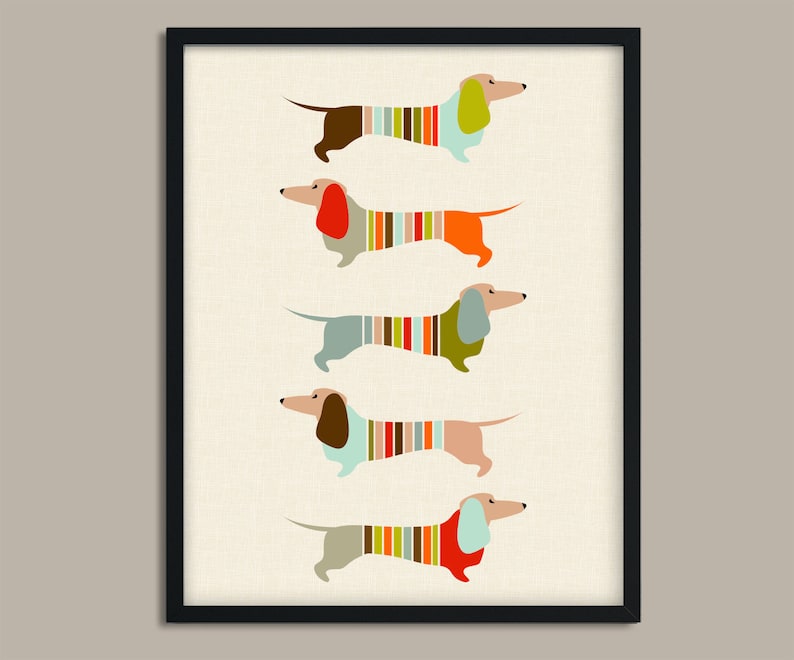 Mid Century Modern, Wall Art Print, Mid Century Print, Minimalist, Mid Century, Wall Art Prints, Dachshund, Wall Art, Sausage Dog, Prints image 6