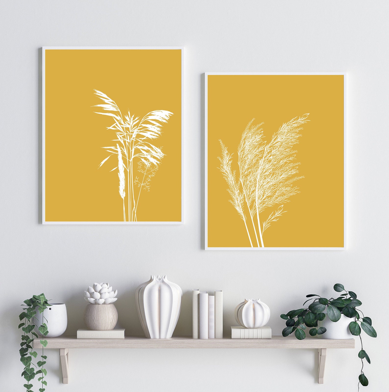 Yellow Prints Wall Art Print Yellow Set of Prints Ochre Etsy UK