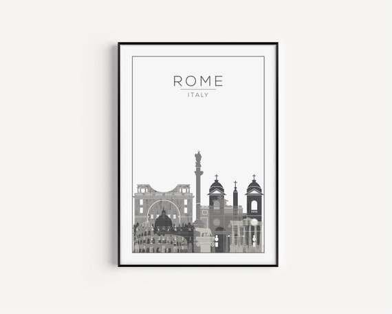 Rome Print, Grey Wall Art, Rome Poster, Art Print, Travel Print, Rome Wall Art, Grey Print, Wall Art, Italy, Travel Poster, Wall Art Print