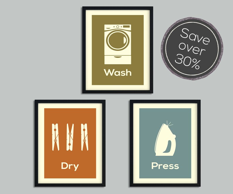 Set of Prints Laundry Wall Art Prints Wall Art Prints | Etsy