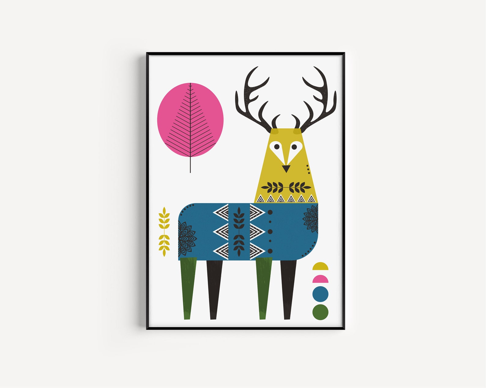 Stag Wall Art Nordic Wall Art Stag Print Wall Art Print Etsy