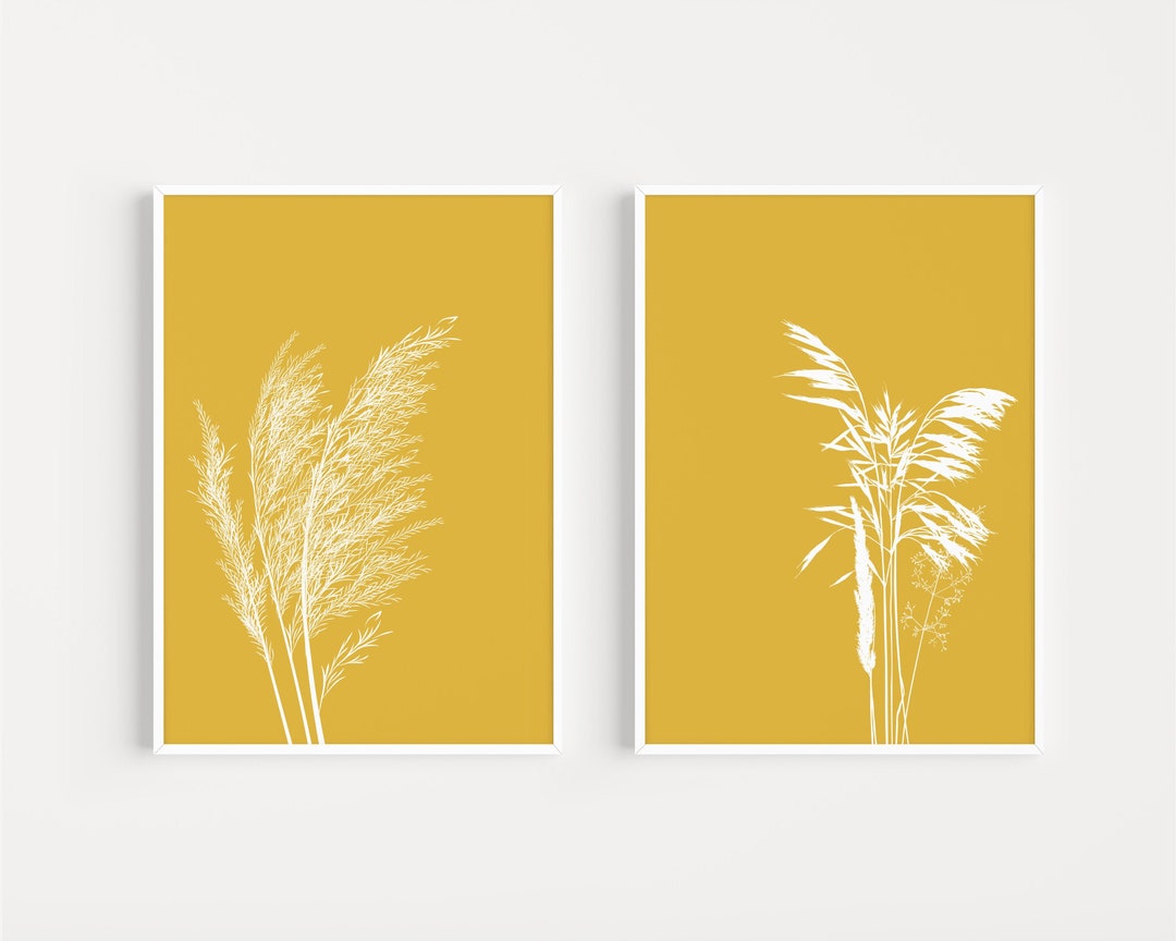 Yellow Prints, Wall Art Print, Yellow, Set of Prints, Ochre Prints