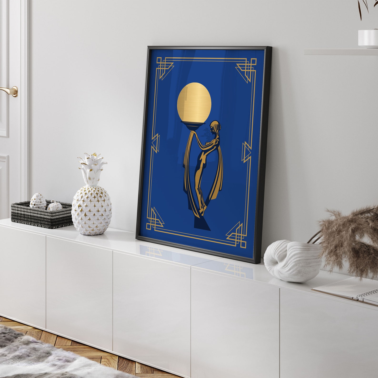 Blue Art Deco Prints Art Deco Poster Large Art Deco Prints Etsy UK