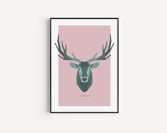 Wall Art Print, Stag Print, Nordic Wall Art, Stag Wall Art, Scandinavian, Prints, Nordic, Scandi Print, Stag, Fine Art Print, Nordic Print