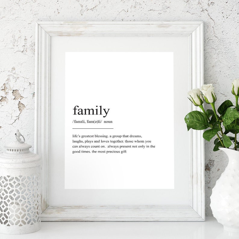 Family Definition Print, Wall Art Print, Quote Print, Wall Art, Minimalist Print, Family Print, Scandinavian Print, Family Wall Art, Prints image 5