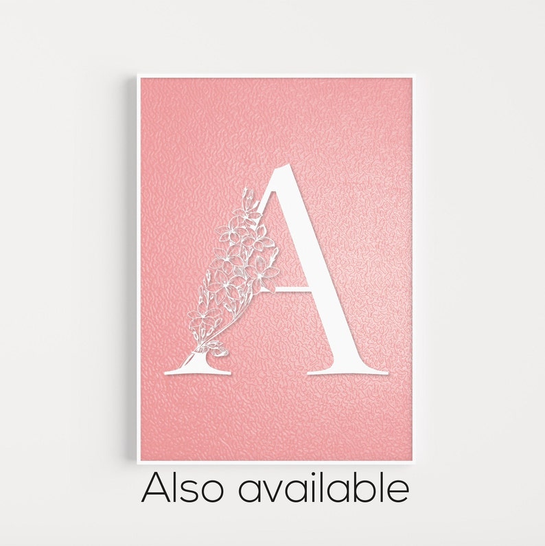 Initial Wall Art Initial Print Letter Print Letter Wall Etsy