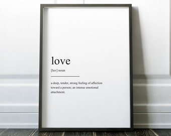 Love Print, Quote Print, Valentines, Definition Print, Valentines Gift, Wall Art Prints, Minimalist Print. Modern Art, Love Art, Wall Art