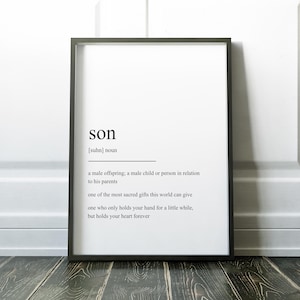 Son Definition Print, Quote Print, Definition Print, Son Quote, Son Gift, Wall Art, Minimalist Print, Art Print, Gift for Son, Definition