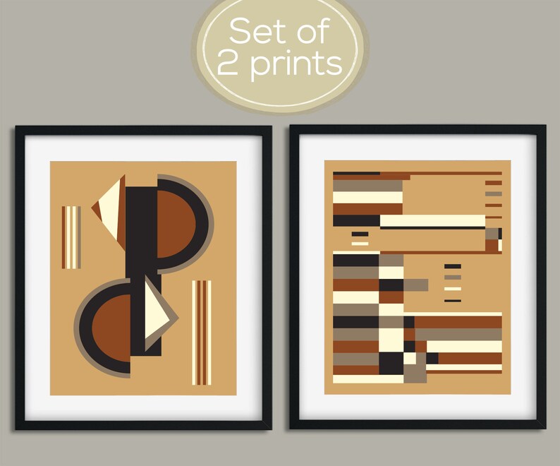 Wall Art Set Mid Century Modern Wall Art Set of Prints Etsy