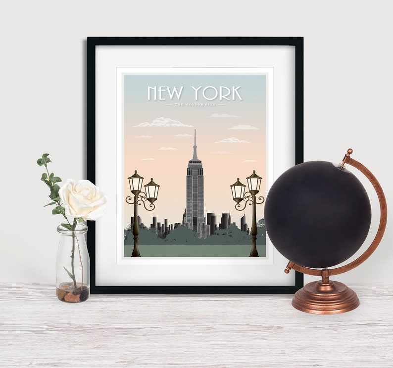 New York Poster Wall Art New York Print Travel Print Etsy