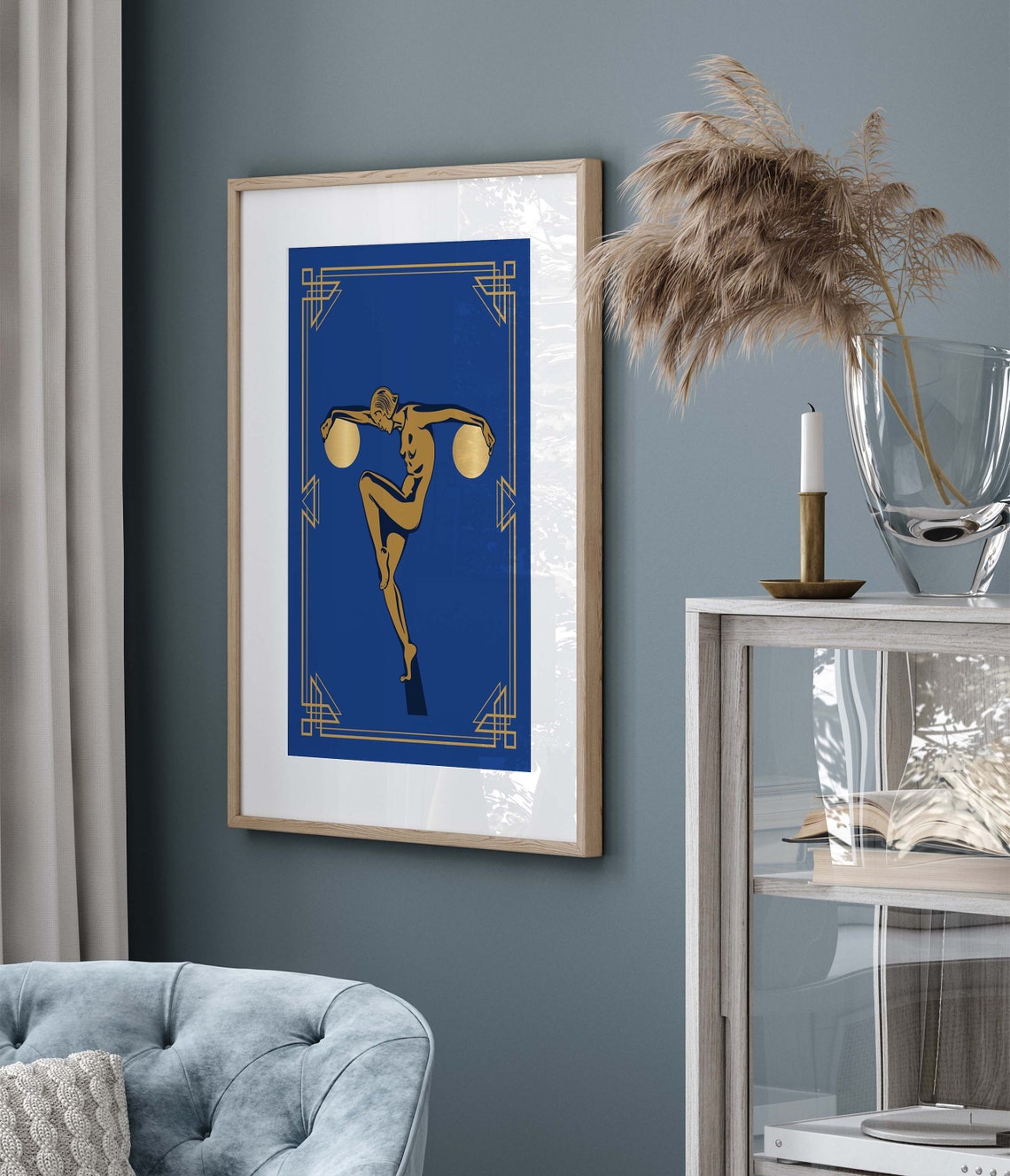 Art Deco Wall Art Art Deco Print Art Deco Blue Wall Art Etsy UK