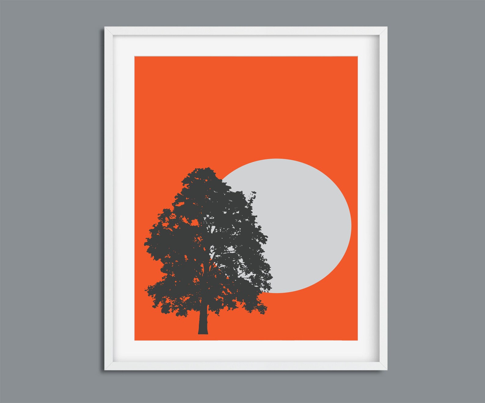 Wall Art Orange Print Tree Wall Art Orange Wall Art Etsy UK