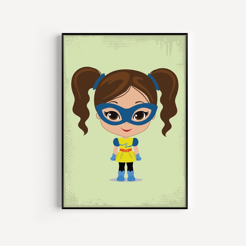 Nursery Wall Art Superhero Girl Superhero Nursery Superhero Etsy