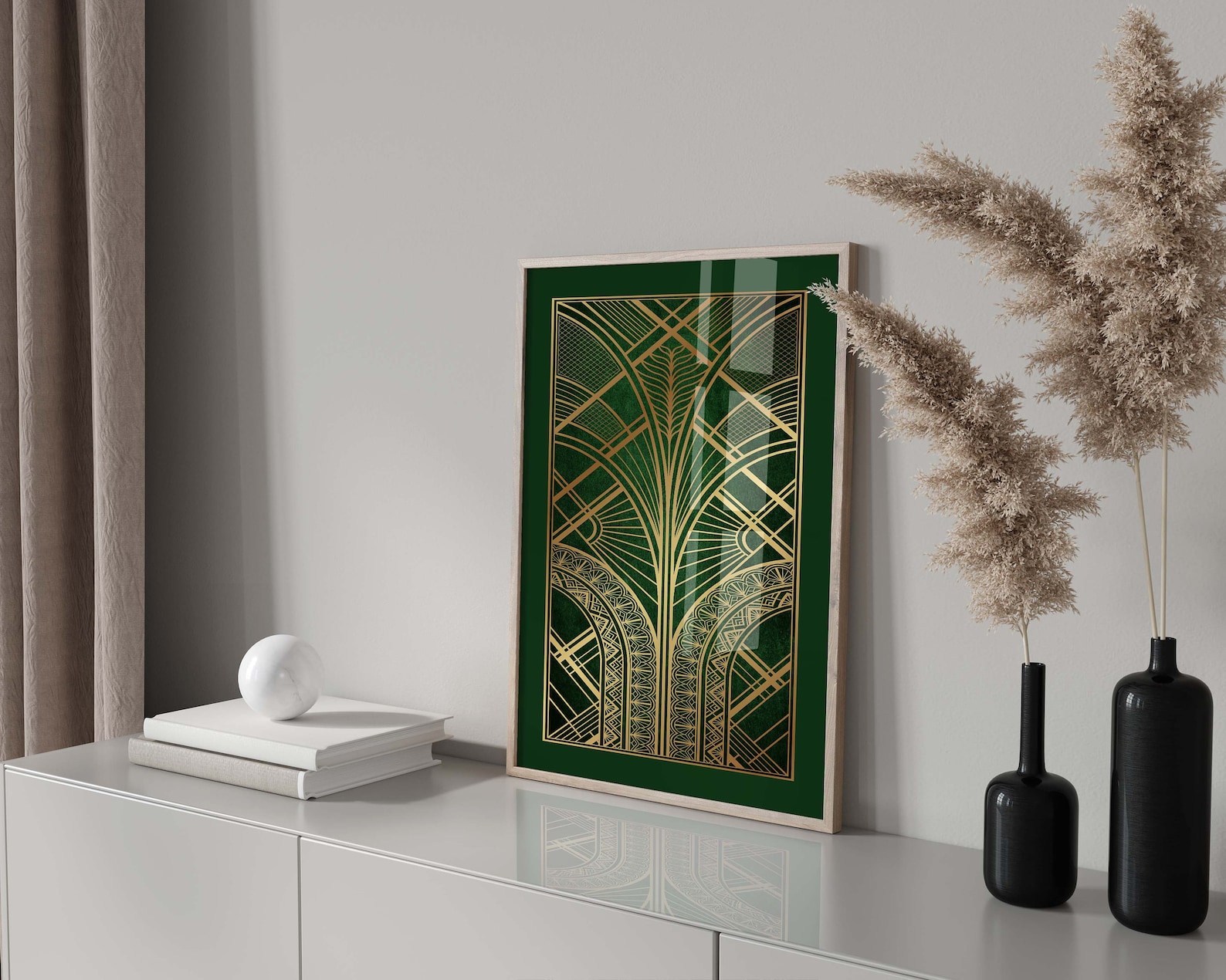 Art Deco Print Green Print Green Art Deco Wall Art Print Etsy UK