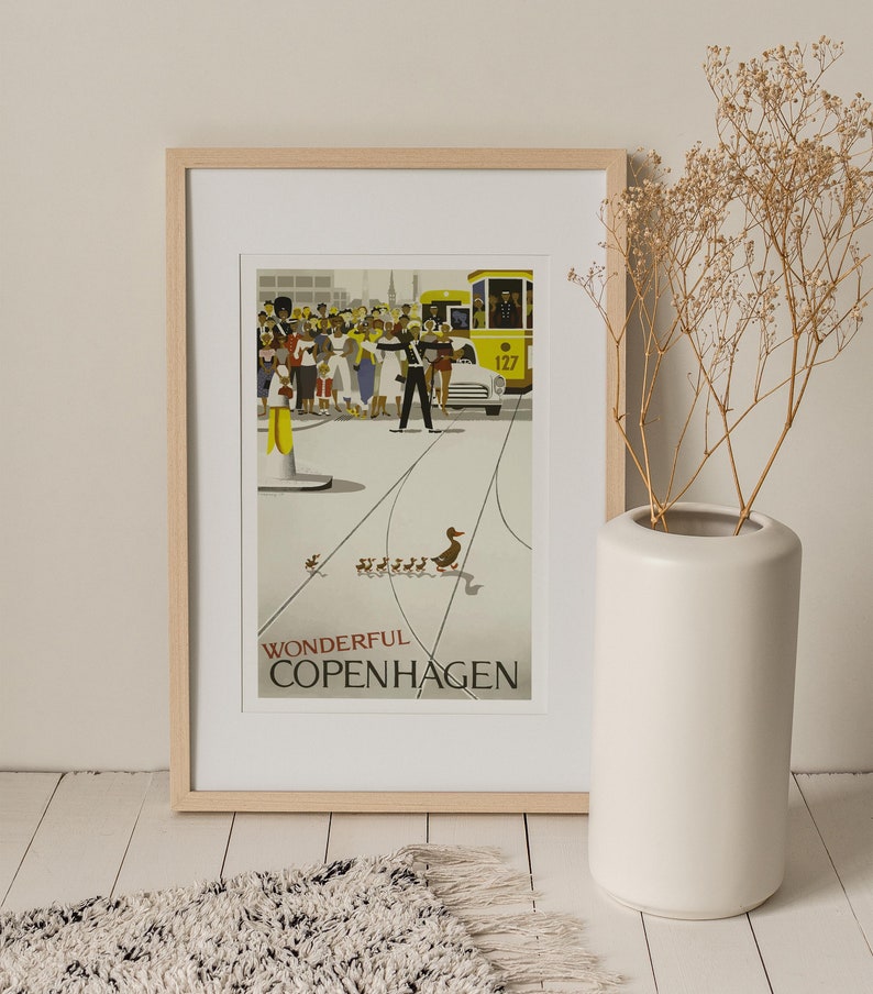 Cartel de Copenhague, Impresión de Copenhague, Impresiones de arte de pared, Cartel de viaje vintage, Impresión de viaje, Copenhague, Arte de pared, Cartel de viaje, Arte, Impresiones imagen 5