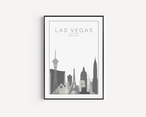 Las Vegas Print, Las Vegas Wall Art, Grey Print, Wall Art Prints,Grey, Las Vegas Poster, Minimalist Art, Grey Wall Art, Travel Art Print
