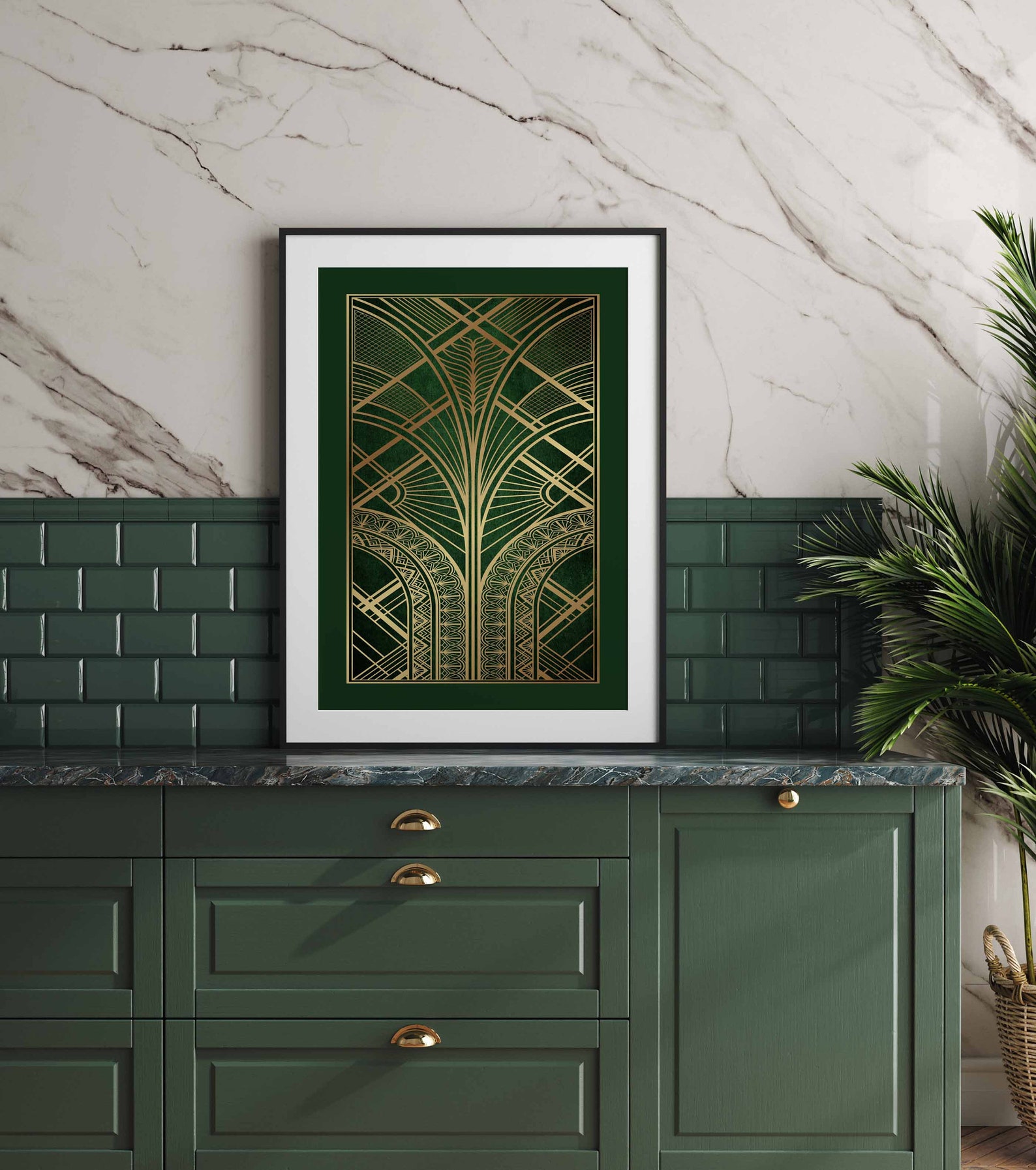 Art Deco Print Green Print Green Art Deco Wall Art Print Etsy UK