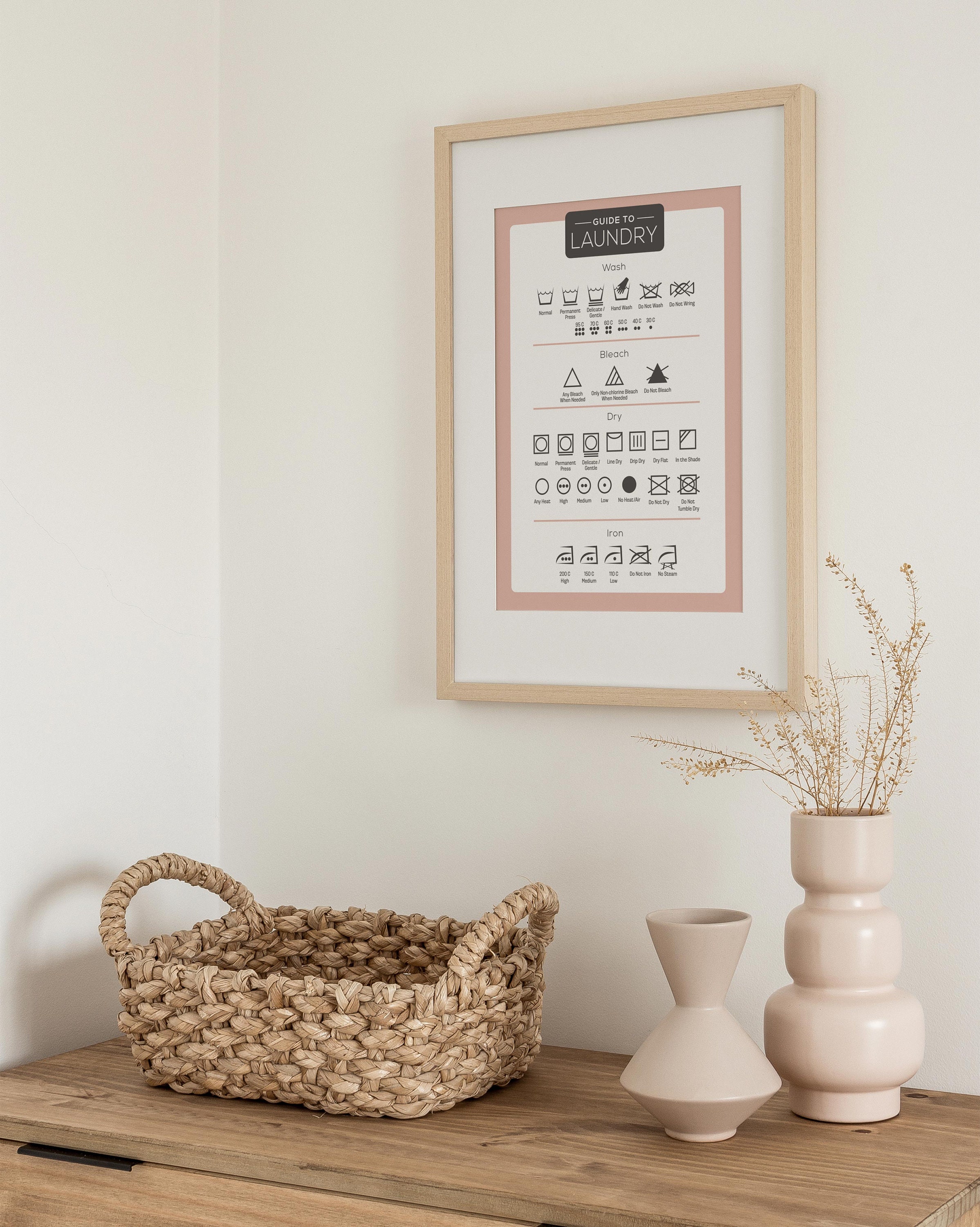 Laundry Print, Laundry Room Print, Laundry Guide, Laundry Instructions ...