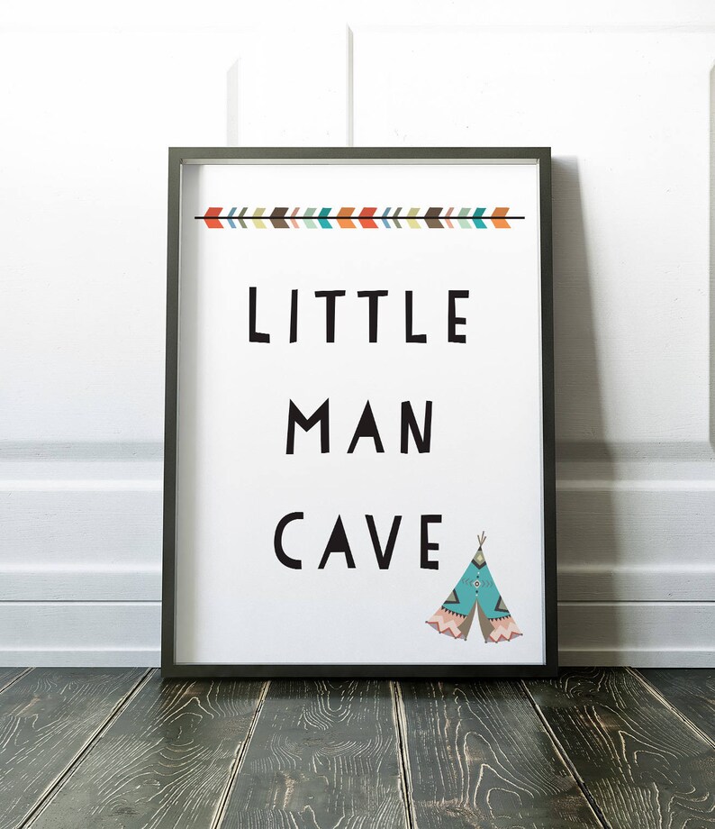 Nursery Wall Art Little Man Cave Prints Wall Art Print Etsy