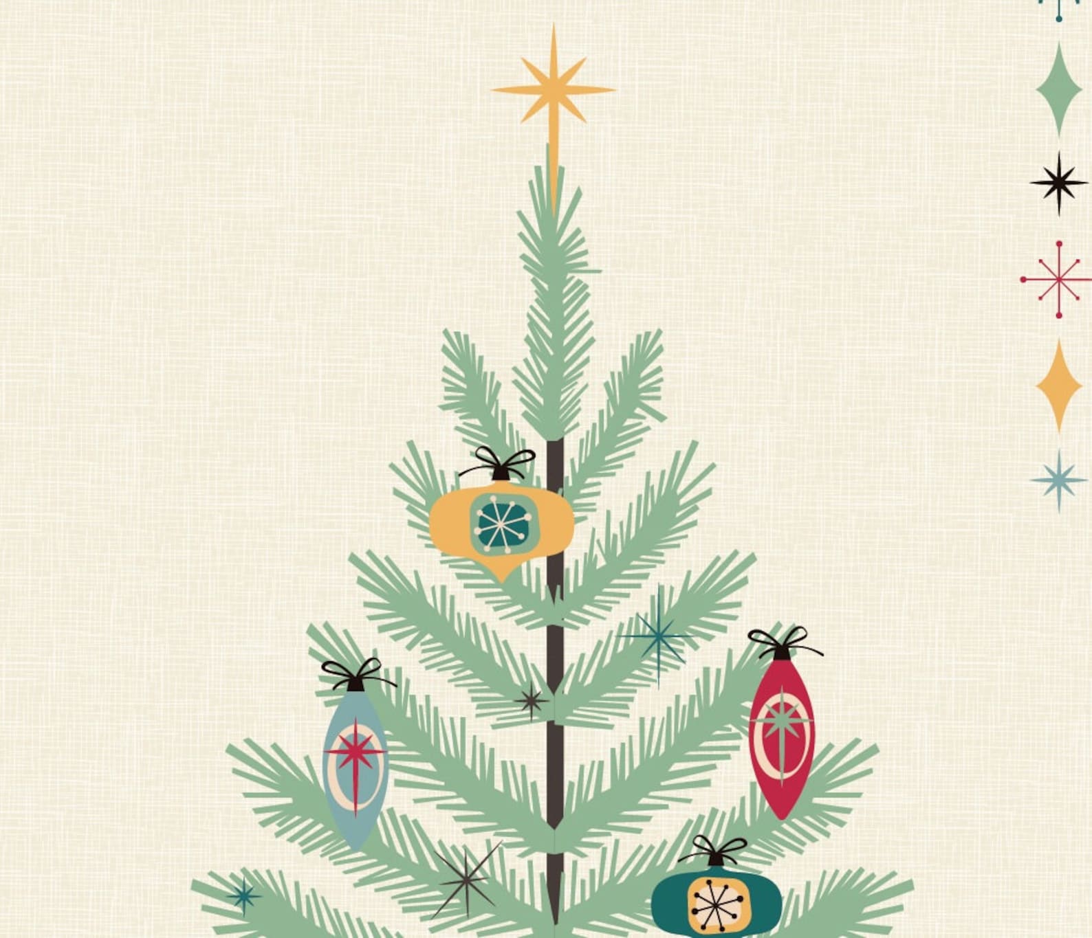 Mid Century Modern Christmas Print Mid Century Christmas | Etsy