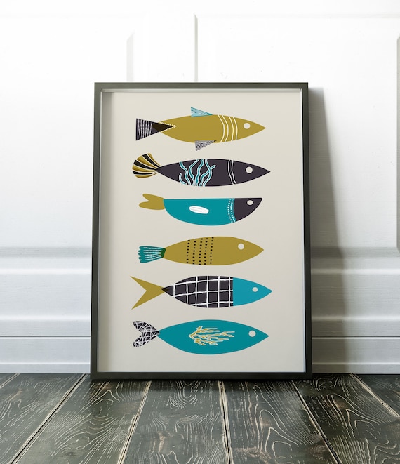 Fish Print Wall Art Fish Wall Art Print Fish Wall Art | Etsy