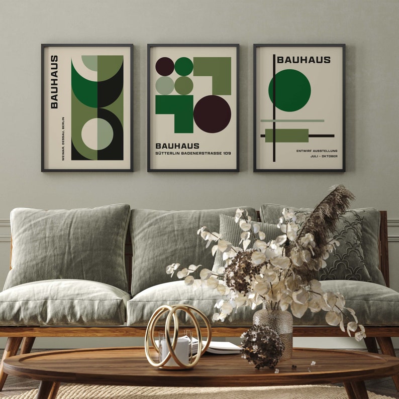 Mid Century Modern Prints, Set of Prints, Bauhaus Prints, Wall Art Print, Bauhaus, Bauhaus Wall Art, Bauhaus Posters, Wall Art Print Set image 4