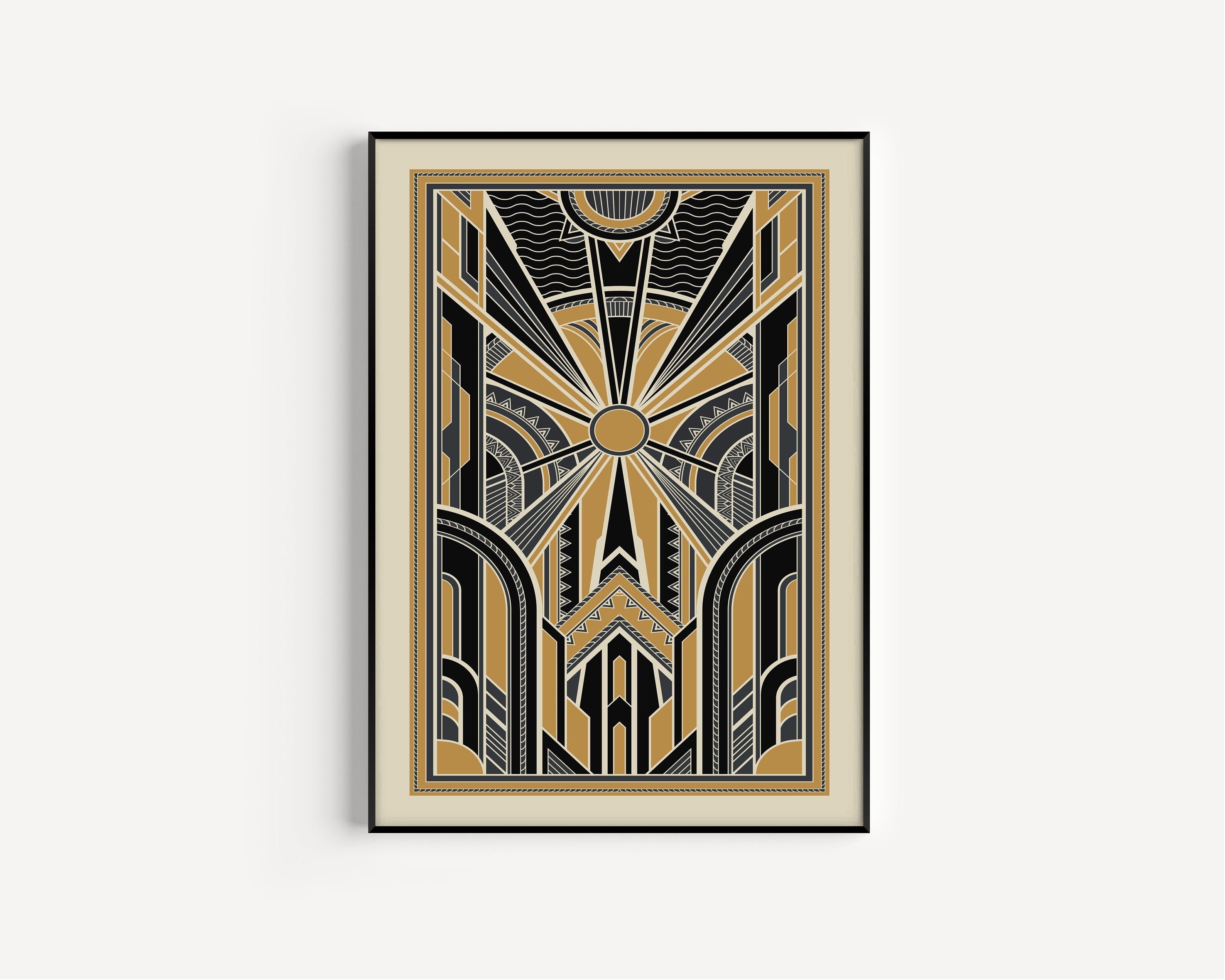 Art Deco Print Art Deco Wall Art Black Gold Print Art Deco Etsy