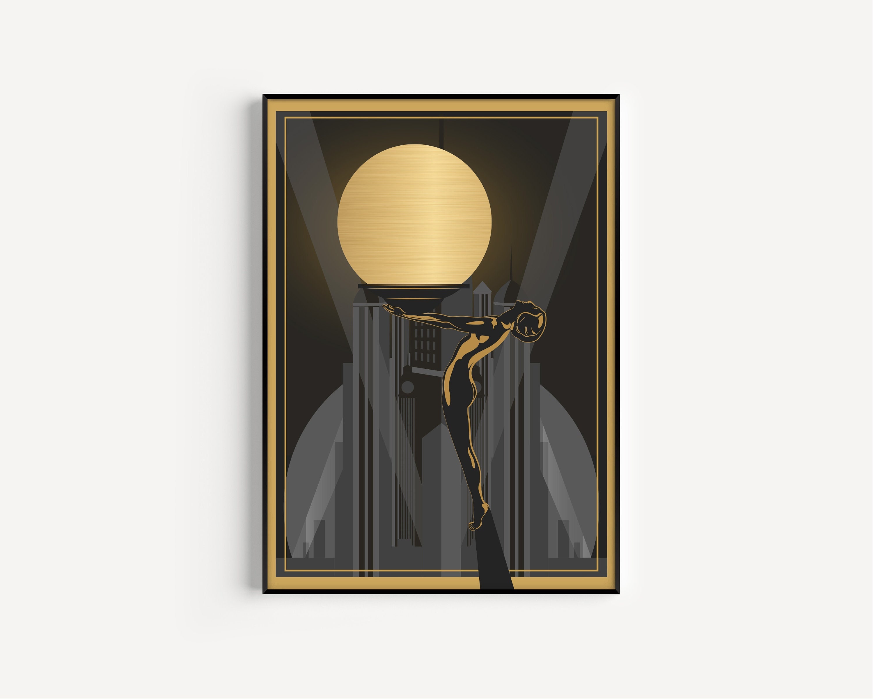 Art Deco Print Wall Art Print Art Deco Wall Art Black Gold - Etsy UK