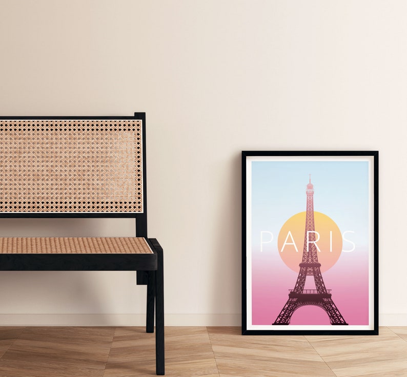 Paris Poster, Paris Wandkunst, Minimalistischer Reisedruck, Wandkunst Drucke, moderne Reise, Paris Druck, moderne Reisekunst, Eiffelturm Druck Bild 4