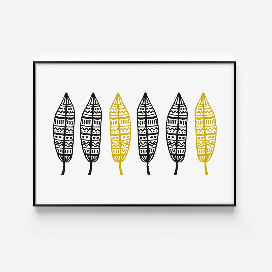 Wall Art, Leaves Print, Wall Art Print, Minimalist Print, Scandinavian