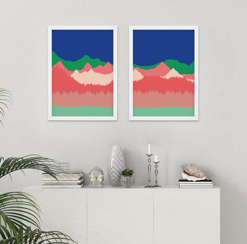 Set of Prints Landscape Print Minimalist Print Wall Art Etsy UK