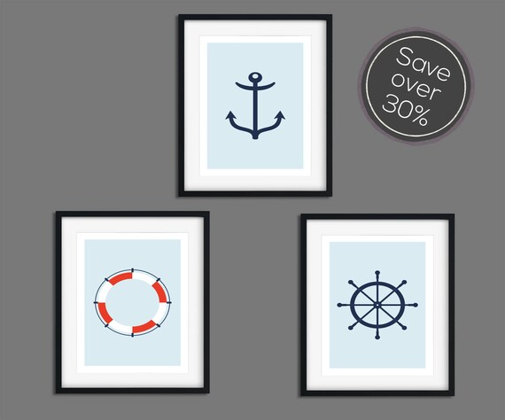 Bathroom Wall Art Wall Art Prints Nautical Prints Bathroom | Etsy