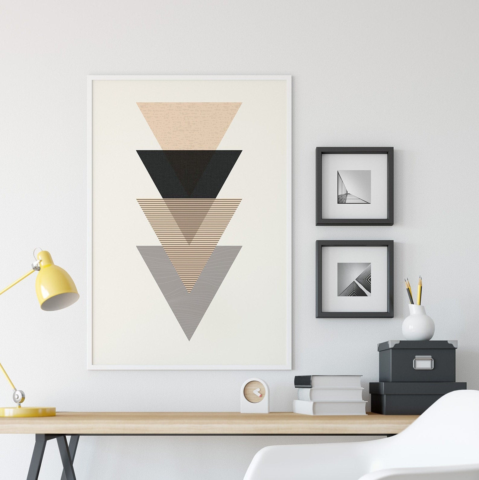 Geometric Print Wall Art Triangle Wall Art Prints Etsy UK
