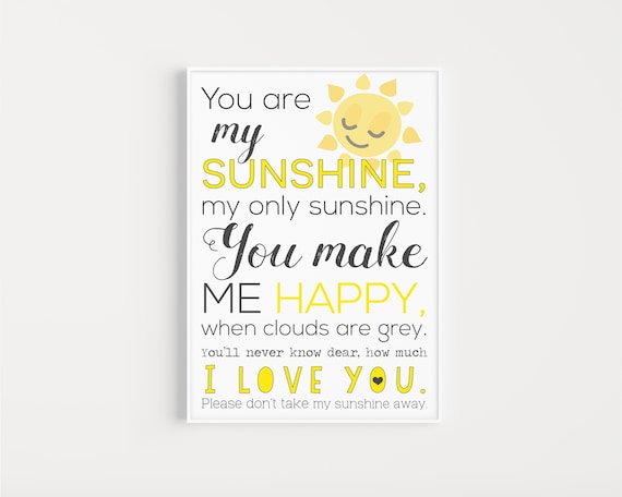 YOU ARE MY SUNSHINE FREE PRINTABLE ART PRINT  Free printable wall art,  Free printable art, Printable art prints