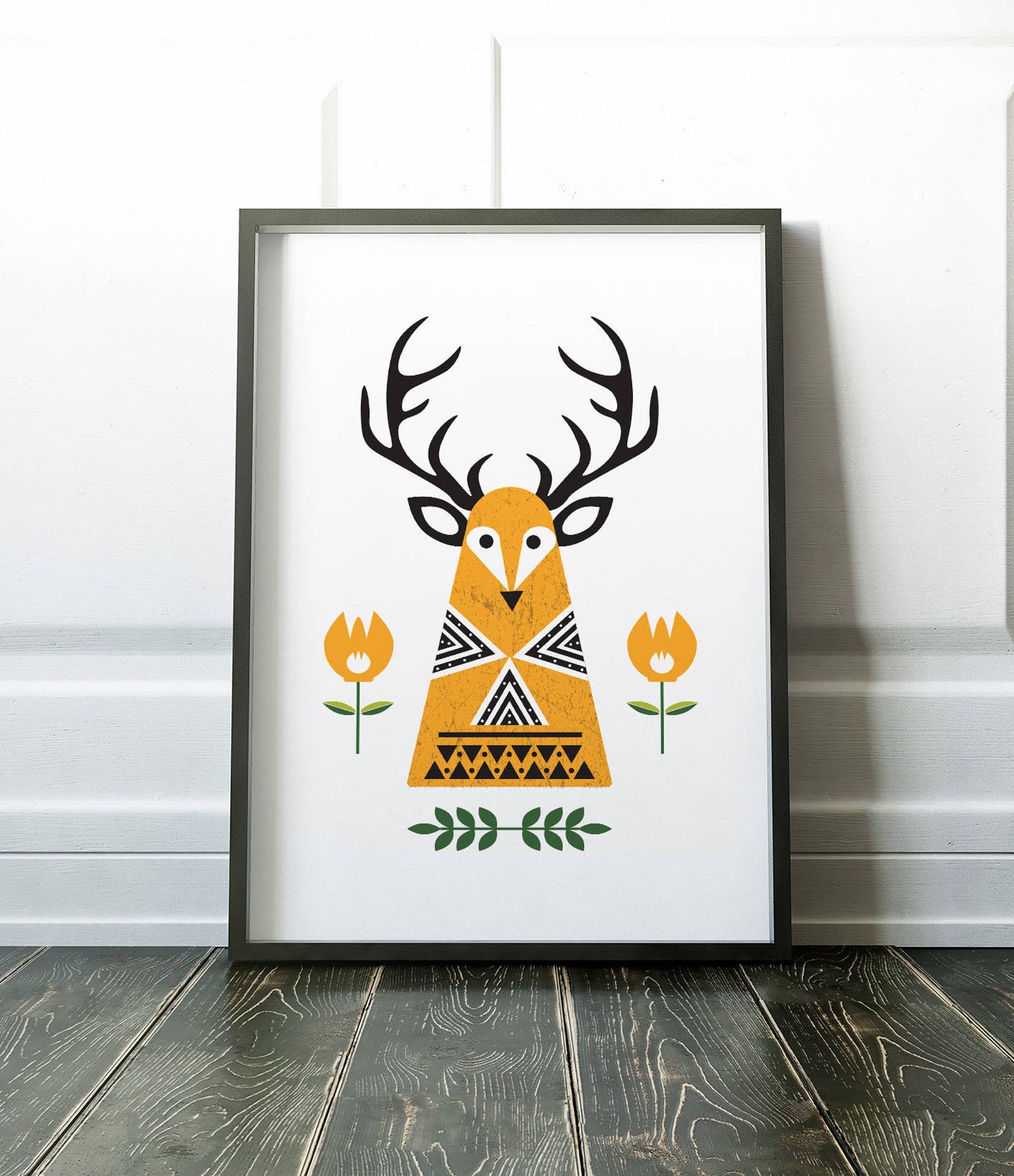 Stag Wall Art Stag Print Wall Art Print Scandinavian Print Etsy